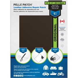 Pelle Patch - Brown Leather Patches for Furniture - 25 Colors Available - Original 8x11 - Brown