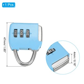 PATIKIL Security Steel Cable with 3 Digit Combination Lock, Travel Padlock 3Ft Coated Safety Wire Rope Double Loop for Luggage Suitcase Blue