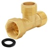 Uenede Solid Brass G1/2" 3 Way Diverter Hose Fitting Tee,