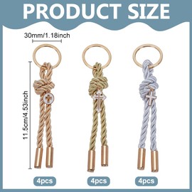 PLIGREAT 12 Pcs Cross Baptism Favors Keychains, 3 Styles Christening Keychain Metal Cross Keyrings for Purse Bags Car Keys Wedding Martyrika Greek Baptism Favors