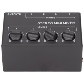 CX400 4 Channel Passive Mixer Professioinal Stereo 4 Channel Mixer for Mixing Instruments CD Players Tape Players