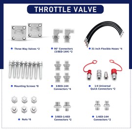 2 Pack 3 Way Hydraulic Diverter Valves Kit for 1-2 Ton Mini Excavators, with 31 inch Hydraulic Hoses, Quick Connectors & Auxiliary Connector. Excavator Attachments Fit M14 Hose