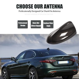 Fydun Car Antenna Shark Fin Shape Cover Carbon Fiber 175mm Long Roof Aerial Cover Replacement for Giulia 952 2015+