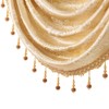 ELKCA Golden Jacquard Swag Waterfall Valance Luxury Gold Damask Curtain