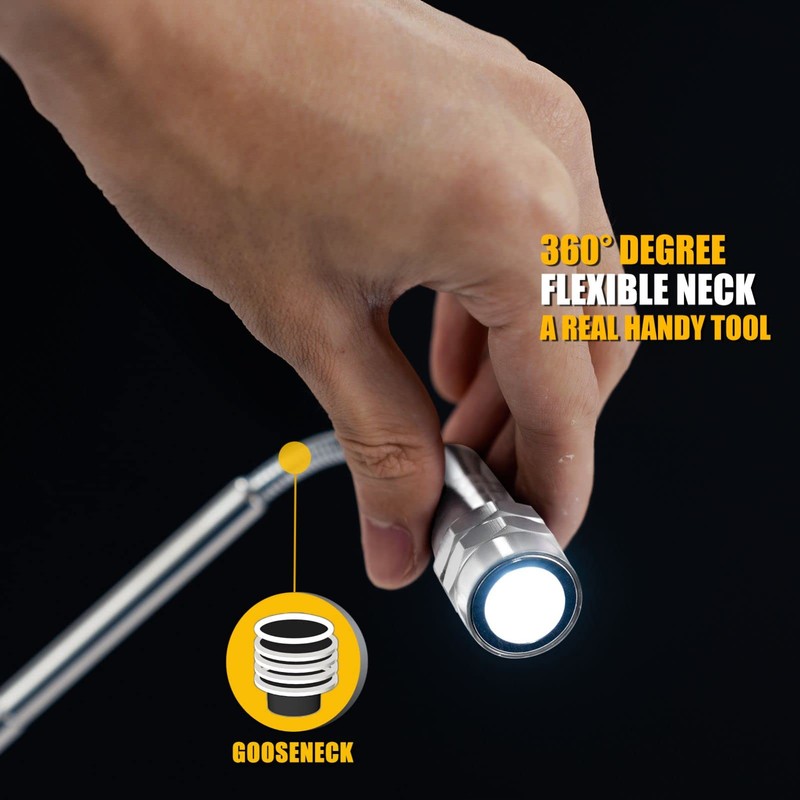 Magnetic Pickup Tool, Gifts for Men, Telescoping Magnet Flashlight, Gifts