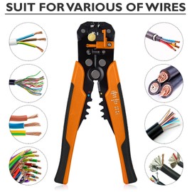 Wire Crimping Tool – Electrical Crimping Tool Set-Adjusting PVC Handle Crimping Wire Tool for 0.5-6mm AWG Wire and Copper Cable – Non-Insulated Crimping Tools for Electricians, Maintenance Workers