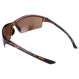Mass Vision 2 Pair of Unisex Bifocal Reading Sunglasses - Sport Wrap Sun Readers, ANSI Z87.1 Certified (Tortoise, 2.5)
