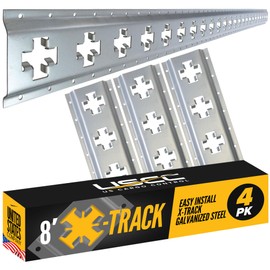 US Cargo Control X Track Rails (2-Pack), 8 FT Galvanized X-Track Rail for Trailers, Pickup Trucks, Garages, and Sheds - Use with E-Track Straps for Vertical and Horizontal Alignment
