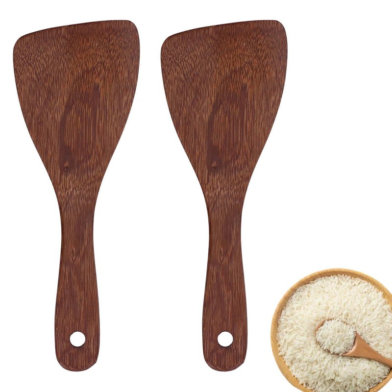 Beufee 2Pcs Rice Spoon, Heat Resistances Non Stick Rice Paddle