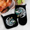 Mingnei Goth Skull Mushroom Oven Mitts and Pot Holders Sets,