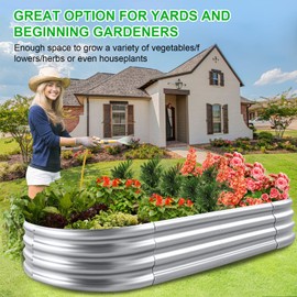 SOMXOY 2Pack Raised Garden Bed 6×3×1FT,Galvanized Planter Box Oval Large Matel Steel Backyard Beds Outdoor for Vegetables,Flowers,Herbs,Plant