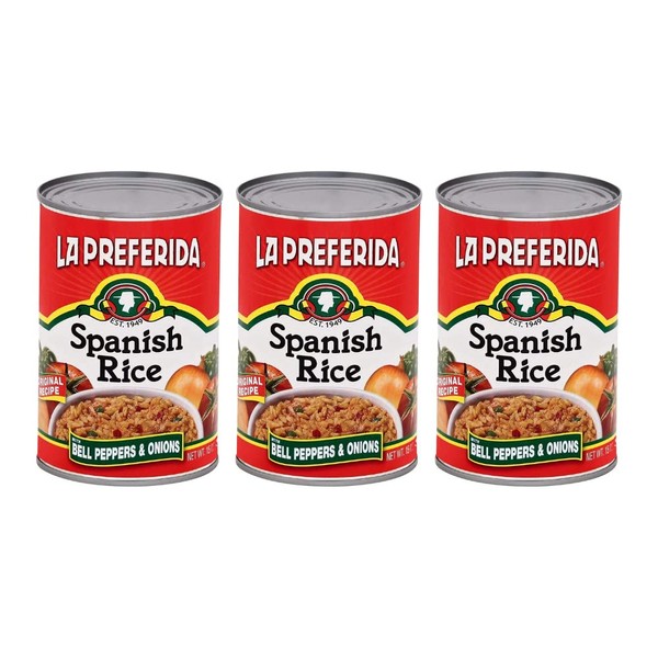 La Preferida Canned Spanish Rice - Quick & Easy, Robust Sauce of Tomatoes, Bell Pepper and Onion. Vegan, Natural ingredients, 15 oz (Pack of 12)