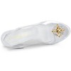 Allegra K Women's Silver Clear Slingback Wedges Rhinestone Transparent Peep