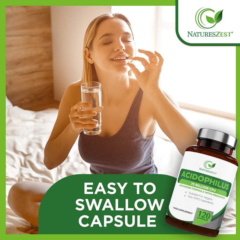 Natures Zest High Strength Acidophilus Probiotics 75 Billion CFU with