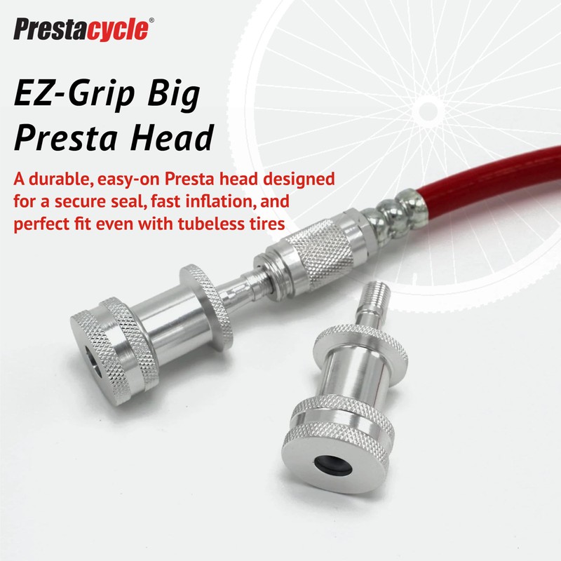 Prestacycle Cycling EZ-Grip Big Presta Head (Urethane), Bike Pump Accessoires