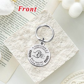 BAZLJY Fathers Day Godfather Gifts from Goddaughter - Best Godfather Keychain - Father's Day Gifts for Godfather from Godchild for Godfather Birthday Christmas