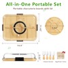 SAKAMOSH Charcuterie Board with Lid and Handle, Portable Travel Bamboo