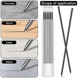 Binnan 24 Stück Tieflochmarker Bleistift,Holzarbeit Ersatzminen,2.8MM Minen Bleistiftminen,HB Wiederverwendbare Carpenter Bleistiftminen,Bleistiftminen Ersatz-Zubehör für Architektur-Zeichenstifte