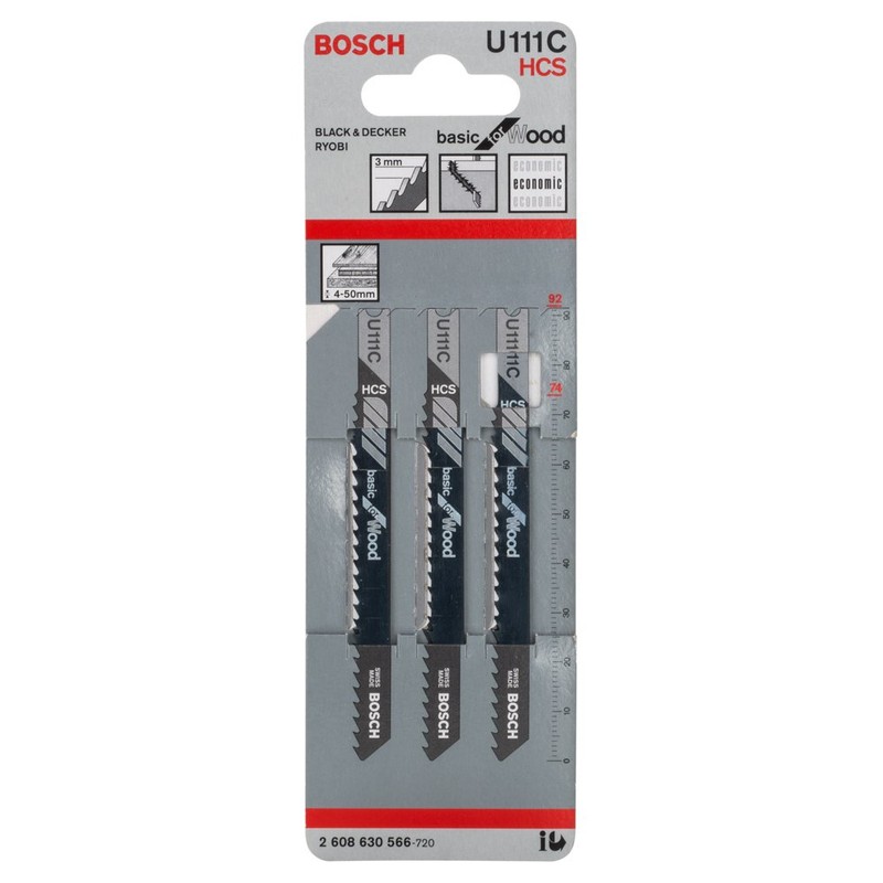Bosch 2608630566 Basic Wood Jigsaw Blade, Blue