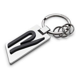 Volkswagen 5H6087010 Keyring Original R Logo Metal Silver/Chrome/Black, M