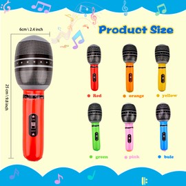 Feradny 64 Pieces Giant Blow up Microphone Inflatable Microphones Assorted Colors Inflatable Microphone Props Plastic Toys for Musical Concert Themed Party Role Play Party Decoration Supplies