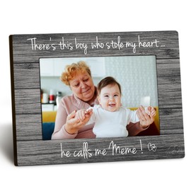 DUXMNAMG Meme Gifts 4x6 Picture Frame, Grandma Photo Frame, Meme Gifts for Grandma, Gifts for Meme from Grandkids Grandson, These’s This Boy He Calls Me Meme Picture Photo Frames for Desk Decor