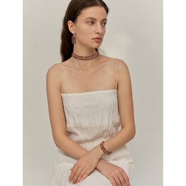 Firstmeet Wood Beads Layer Statement Necklace Choker Bracelet Earrings Vintage Jewelry Set for Women(XL-1203-Wood Set)