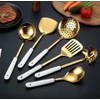 AQUAX Stainless Steel kitchenware seven Pieces Set (White Gold).Cooking Utensils
