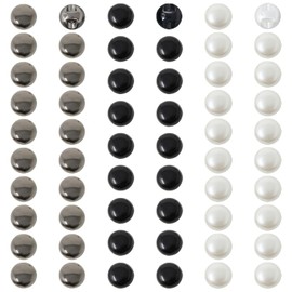 Honbay 60PCS Dainty Pearl Buttons - Round Plastic Resin Sewing Buttons for Wedding Dress, Skirts, Gloves, Sweaters, Shirts, Hats, Scarves, Headbands and Other Craft Projects