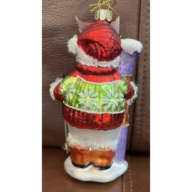 Holiday Home NWT Holiday Home glass skiing snowman Christmas ornament