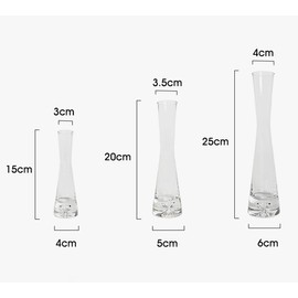 Hand-Made Blown Art Bud Glass Vase Small Glass Vase Single Stem Vase for Flower and Office Bud Home Decor (25cm-Clear)