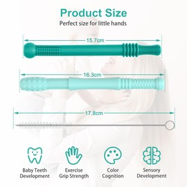 CLDY Baby Beißröhrchen, Beißspielzeug, kauspielzeug, Zahnungshilfe, Beißring aus Silikon BPA-frei, wundes Zahnfleisch zu stimulieren und zu massieren, ab 3 Monaten (6 Stück)