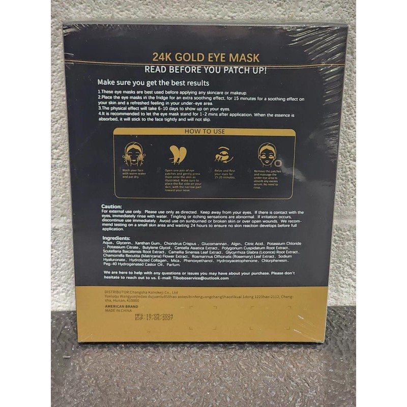 tibobo 24 Pairs Under Eye Fine Line Patches 24K Gold