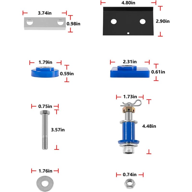 Pivot Hood Hinge Pivot Bushing and Mounting Bolt Set for