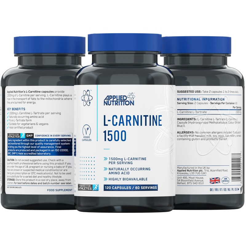Applied Nutrition L-Carnitine, 1500 mg (EAN 5056555205587) - 120 caps