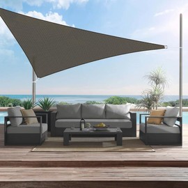 SunnyRoyal Sun Shade Sai 19'x28'x34' Right Triangle Canopy Awning Fabric Cloth Screen Heavy Duty Commercial Grade for Outdoor Patio Carport (Brown)