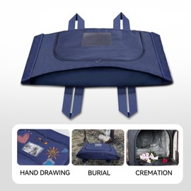 AVIMO Pet Burial Bag for Dogs, Cats, Small Pets Under 20lb - Pet Caskets or Burial Boxes Alternative, Eco-Conscious Pet Body Bag with Handle & Custom Memorial Surface (Blue, S)