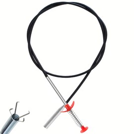 Drain Snake, Drain Clog Remover - Gutter Cleaning Tools Drain Cleaner for Toilet Sewer Shower Kitchen Bathroom Tub Clogged Drains Opener Cleaning Tool, Flexible Grabber Claw Pick Up Reacher (63 inch)