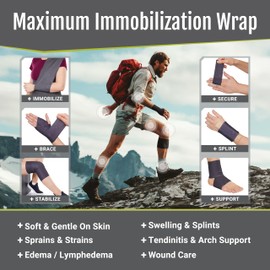 BIOSKIN Compression Wrap - Ankle & Knee Ice Pack Wrap | Micro 20, 4" x 60" | Self Adhesive Bandage Wrap for Sprains, Swelling, Tendinitis, Lymphedema, Wound Care, | First Aid Kits, Sports & to-Go Bags