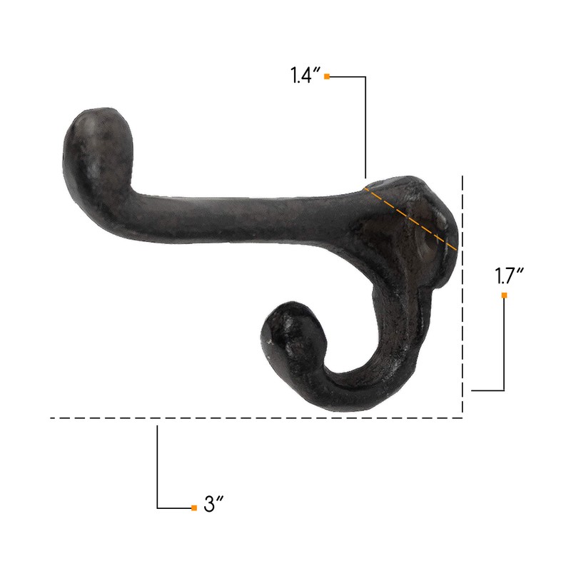 Rustic State Clark Wall Mount Cast Iron Hooks Coat Towel