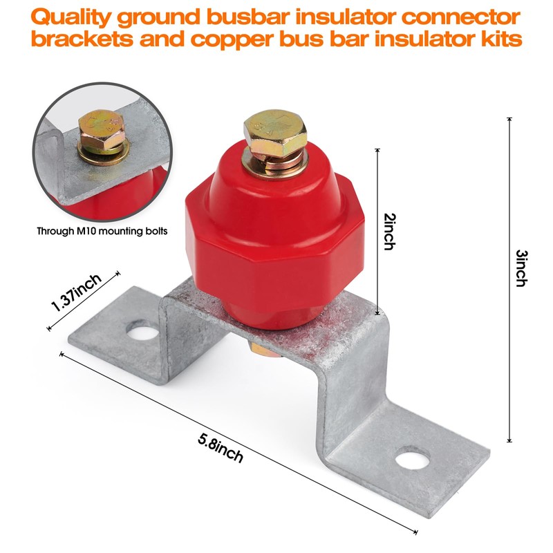 4pcs 2500V Standoff Insulators with Busbar Mounting Brackets