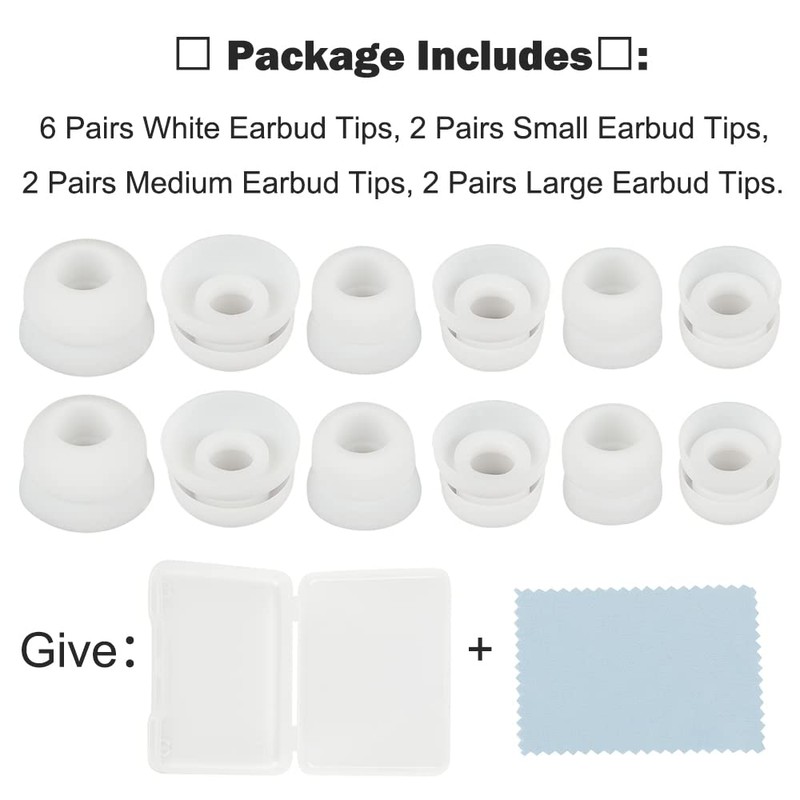 DMZHY Earbud Tips 6 Pairs SML Double Flange Ear Tips