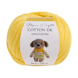 Utopia Crafts Amigurumi Cotton DK Yarn for Crochet and Knitting 50% Cotton, 50% Acrylic Blended, 3X 50g (Medium Yellow)