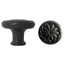 100 Pack Black 1-1/8" (30mm) Diameter Kitchen Cabinet Drawer Hardware Wheat Round Knobs 119-30