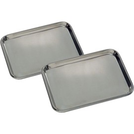 Steel Mayo Instrument Work Trays, 24 Gauge, Set of 2, 21.5" x 15.75" with 1" Lip
