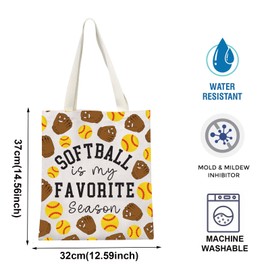 Softball is My Favorite Season Tote Bag Softball Gift Softball Player Gift Softball Lovers Bag for Women Softball Moms Gift (TB, Softball Tote CA)