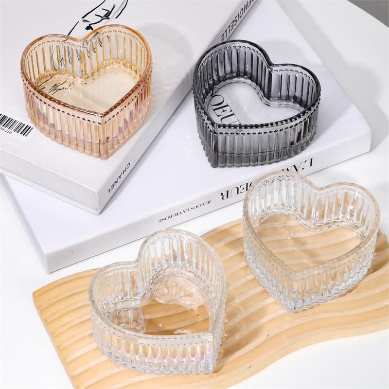 WAIT FLY Glass Heart-shaped Candy & Dessert Bowl - Fruit