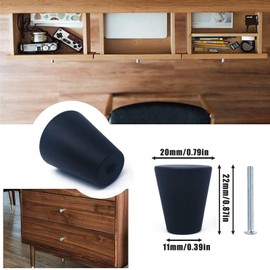 Bymivofun Pack of 10 Black Metal Cabinet Knobs, Aluminium Drawer Handles with Screws, Black Round Drawer Handles for Drawers, Cupboards, Bookcases, Cabinet Doors