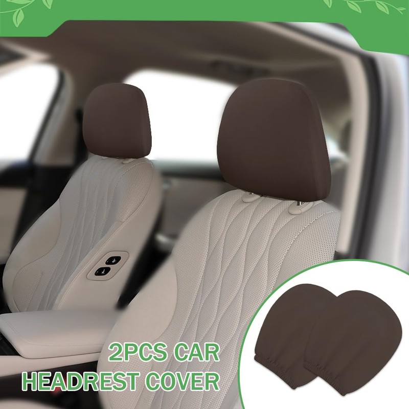 Lyxheth 2PCS Car Headrest Cover, Headrest Protectors, Stretchy Fabric Car