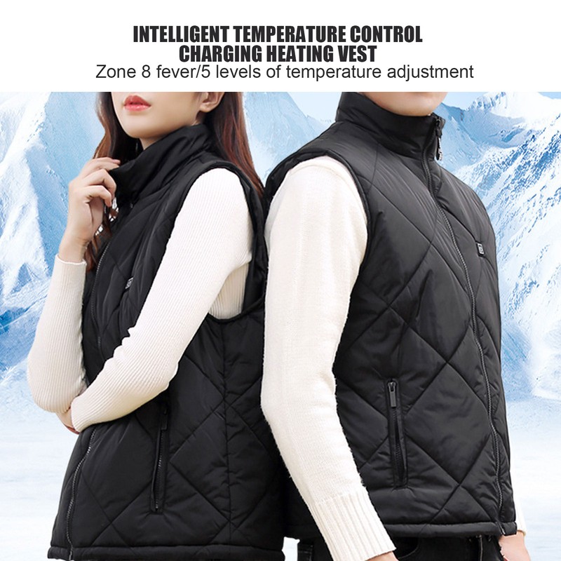 45‑65℃ Heated Vest 5 Gears Tempertature Control Intelligent Switch USB